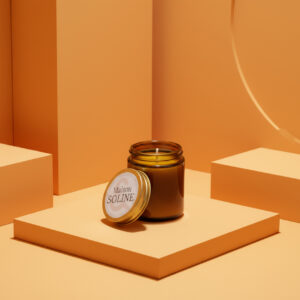 Bougie parfumée, contenant en verre